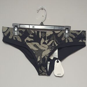 NWT Prana Black and Tan Patterned Bikini Bottom